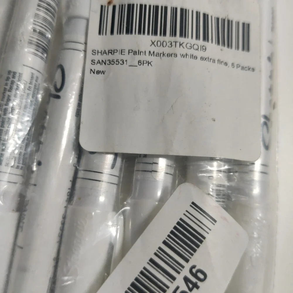 35531 Sharpie Oil-Based Paint Marker, White Ink, Extra Fine Tip, (6-pack) New